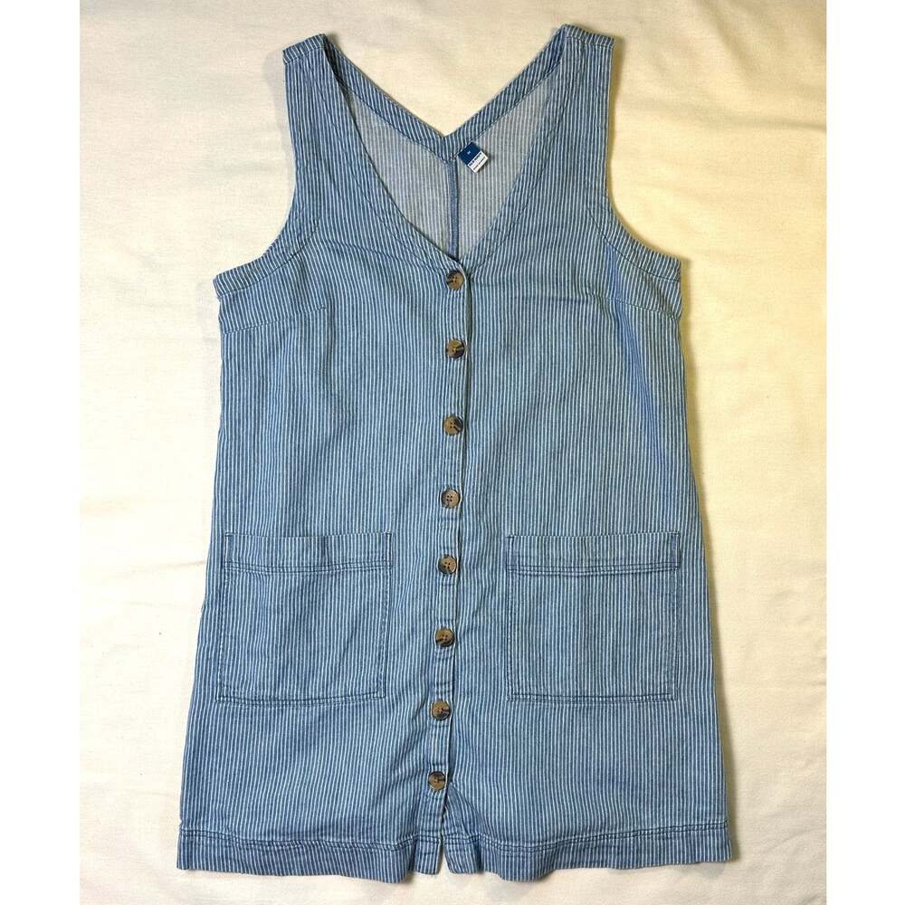 Old Navy Striped Chambray Denim Mini Shift Dress Medium